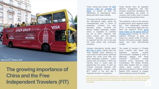 P. 7
China, having just broken the 50%
recovery mark for domestic air
travel, is poised to lead the
stabilization of international travel
along with other Asian markets.
The power of the Chinese traveler on
the international stage cannot be
underestimated both in terms of
passenger numbers but also
spending power. Currently the
second largest passenger market,
China is expected to overtake
the US by 2031. However, with
recent events, and the speedy
Chinese domestic recovery, it
is expected that this rise to top spot
will come earlier than previously
predicted.
Chinese International tourists spent
$277.3bn in 2018, making them the
most valuable travel audience to
many travel & retail brands, spending
almost four times more than any
other passenger audience. Luxury
brands such as Burberry, LVMH and
Hermes have in recent days all
experienced the power of pent up
Chinese consumer demand, with
reports suggesting Hermes made
$2.7 million in the first day it
reopened its store in Guangzhou.
These brands have all deployed
effective engagement with their
Chinese consumers throughout the
crisis, highlighting the power of
‘purpose over profits’ when it comes
to advertising during these times.
This audience is key to the recovery
of global travel, and a segment within
this - Free Independent Travelers
(FITs) - is recovering faster than any
other sub segment. Whilst group
travel makes up the largest share of
Chinese travel currently, as the FIT
segment continues to grow, we
expect the overall profile of China’s
traveler will become younger, digitally
reliant, and more internationally
minded.
The speed of recovery in Chinese
travel coupled with these new
segments requires smarter
communication strategies in order to
effectively engage with these
influential consumers outside
mainland China. Partnering with
Forwardkeys, PSI utilizes Chinese
travel data coupled with our unique
‘global travel corridor’ (GTCx)
planning framework to deliver market
leading OOH solutions to engage
these audiences across the globe.
The growing importance of
China and the Free
Independent Travelers (FIT)
Visa China worked with PSI, utilizing our unique data sets to understand when
and where to engage with Chinese luxury travellers when in Europe. A mixture
of telecommunications and travel data was used to create a full end-to-end
campaign.
VISA China – London, 2018
 