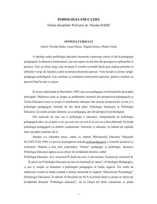Psihologia Educatiei Nicolae Radu | PDF