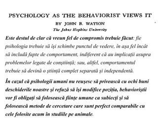 Psihologia Si Stiintele Cognitive