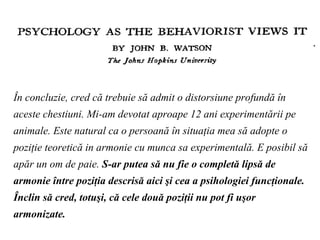 Psihologia Si Stiintele Cognitive