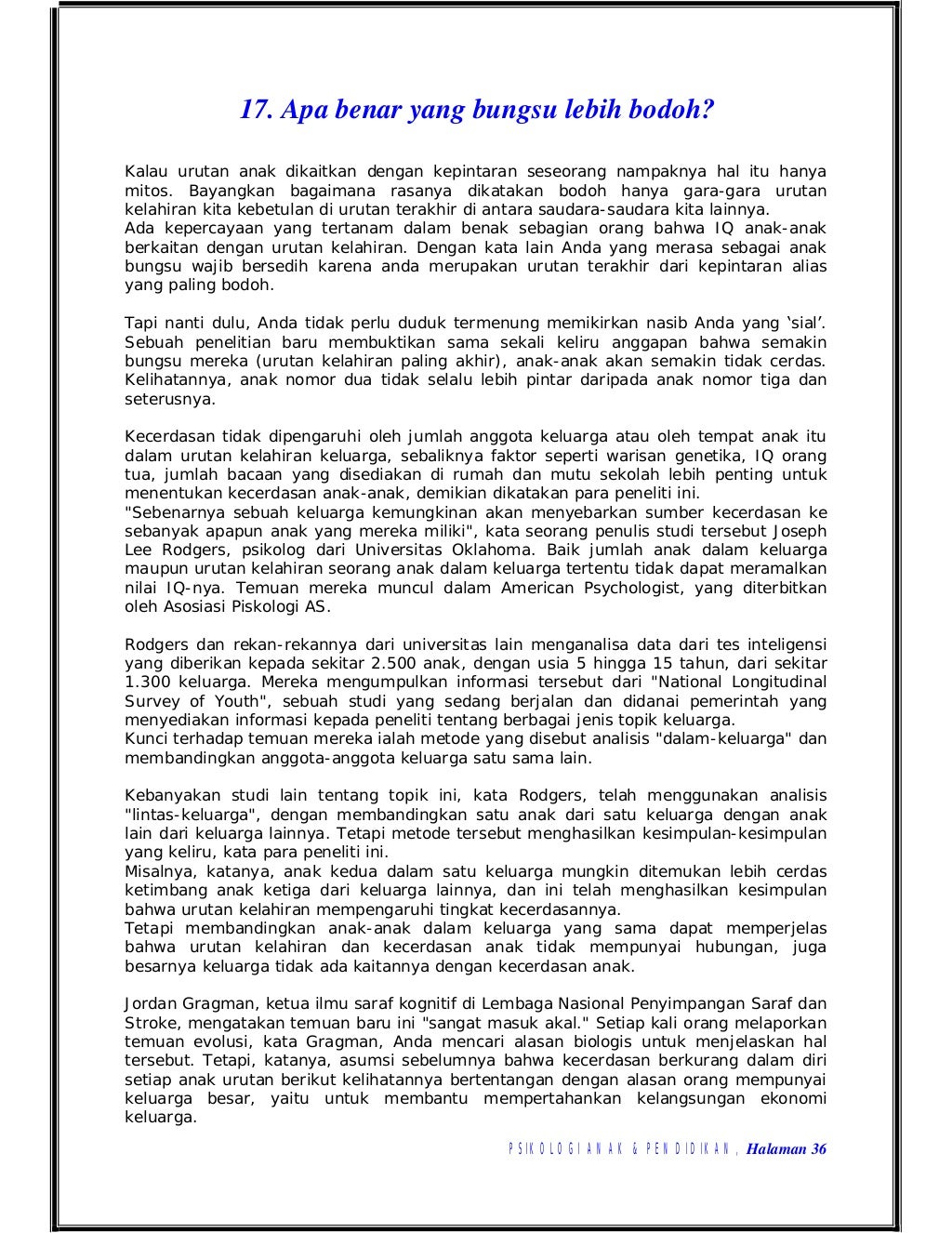 Psikologi anak & pendidikan
