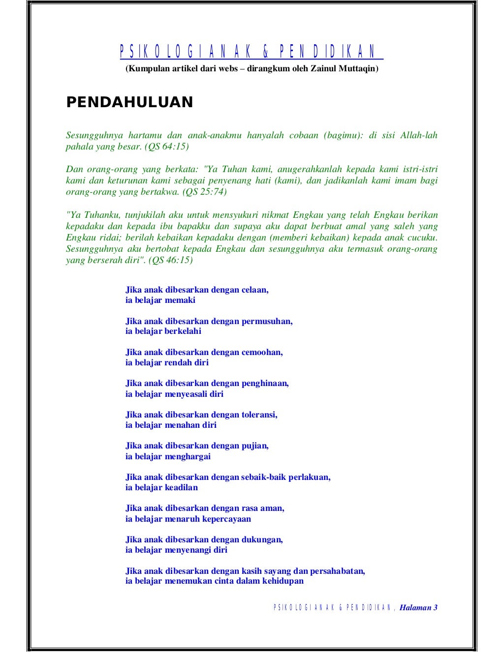 Psikologi anak & pendidikan