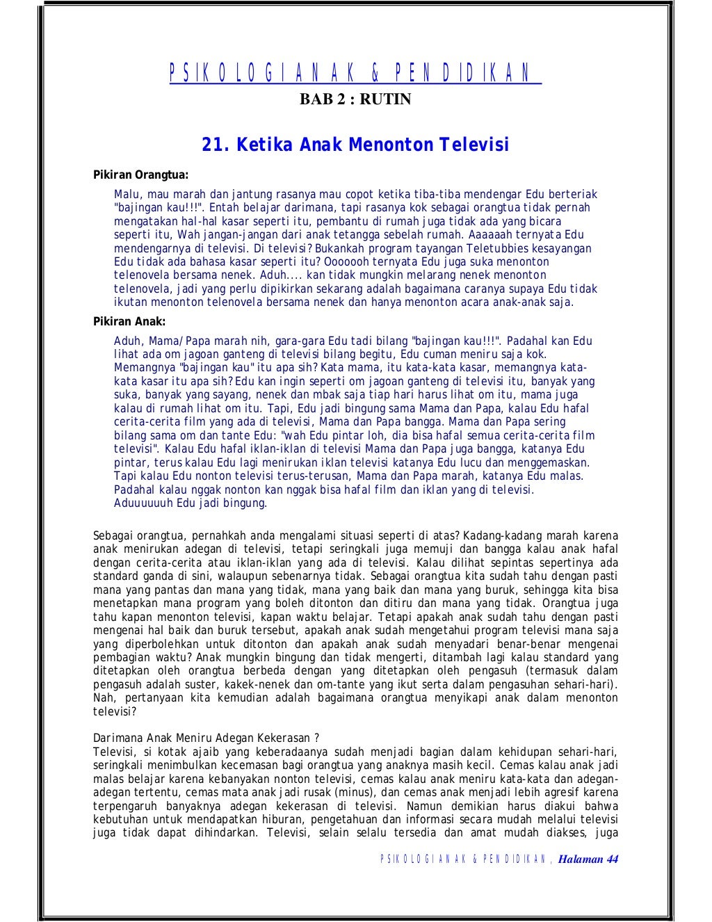 Psikologi anak & pendidikan