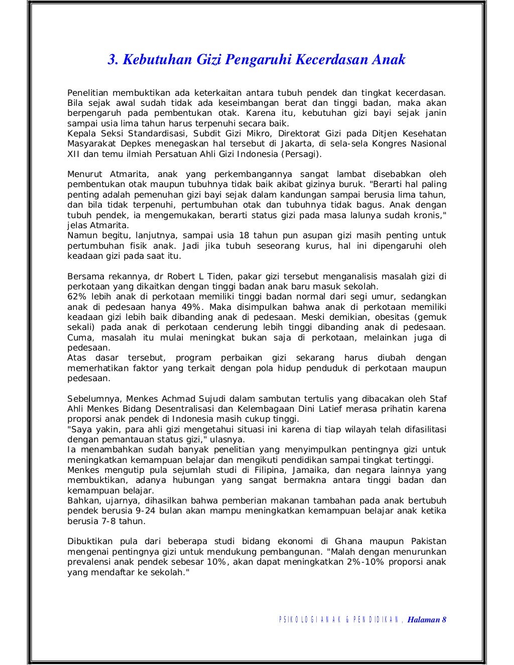 Psikologi anak & pendidikan