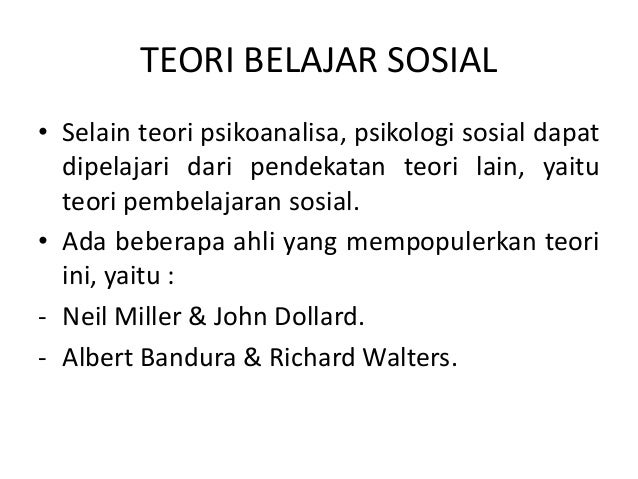 Psikologi sosial pendekatan beberapa teori