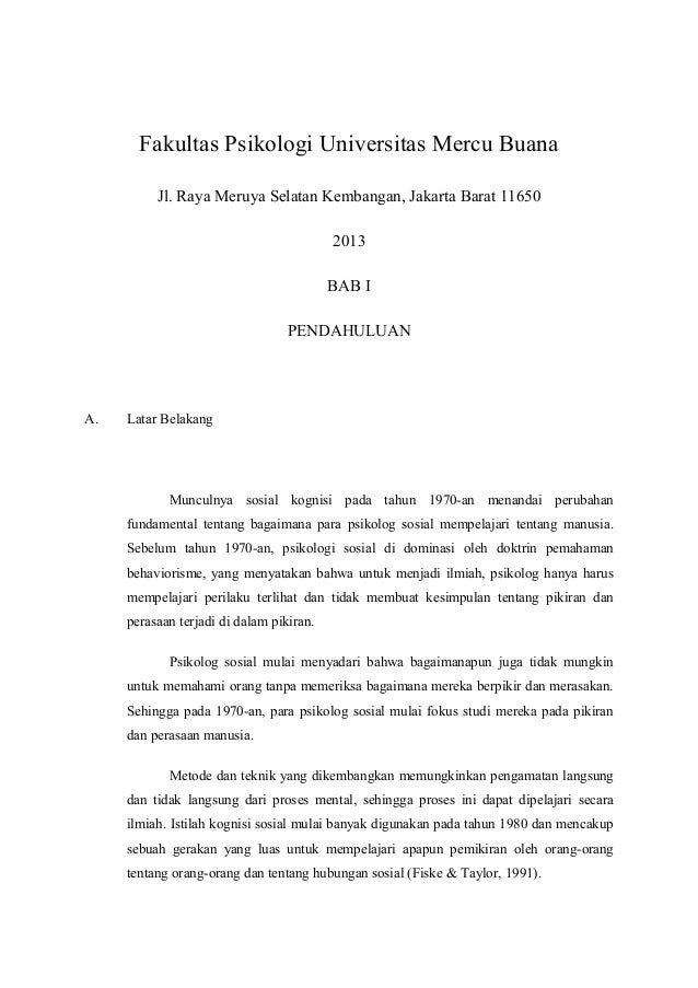 Psikologi Sosial Sosial Kognisi