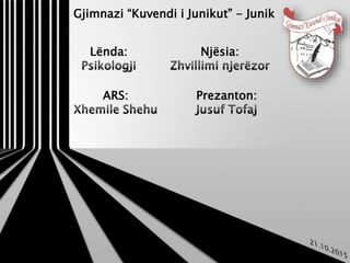 Gjimnazi “Kuvendi i Junikut” - Junik
Lënda: Njësia:
ARS: Prezanton:
 