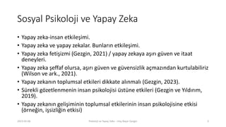 Psikoloji ve Yapay Zeka - Ulaş Başar Gezgin | PPTX