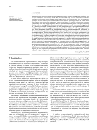 4S2 T. Charpeaud et al./ L’Encéphale 43 (2017) 4S1-4S24
A B S T R A C T
Major depression represents among the most frequen...