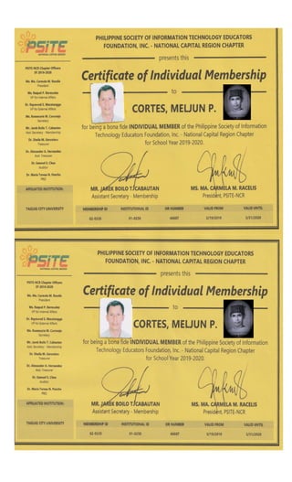 PSITE certificate_individual_member_tcu_2019