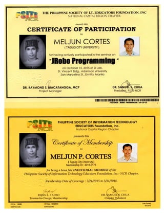 PSITE certificate_jrobo_programming_and_individual_member_2015