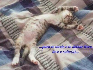...para te ouvir e te deixar livre, leve e solto(a)...   