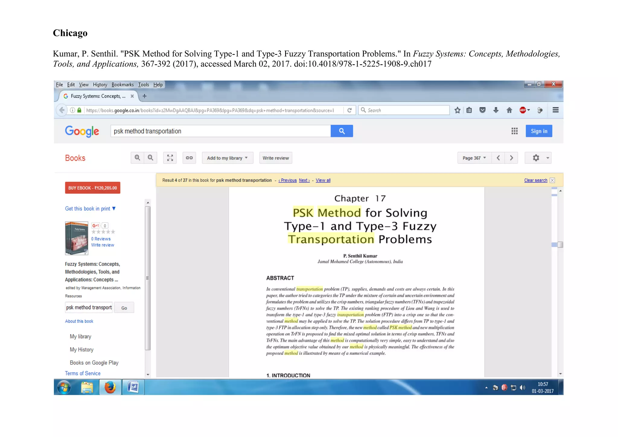 Chicago
Kumar, P. Senthil. "PSK Method for Solving Type-1 and Type-3 Fuzzy Transportation Problems." In Fuzzy Systems: Concepts, Methodologies,
Tools, and Applications, 367-392 (2017), accessed March 02, 2017. doi:10.4018/978-1-5225-1908-9.ch017
 