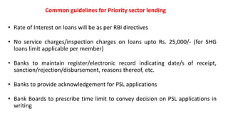 Priority Sector Credit- Concept, Coverage & Targets | PPTX