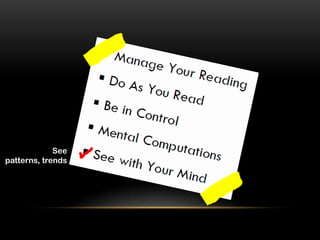 See
patterns, trends
 