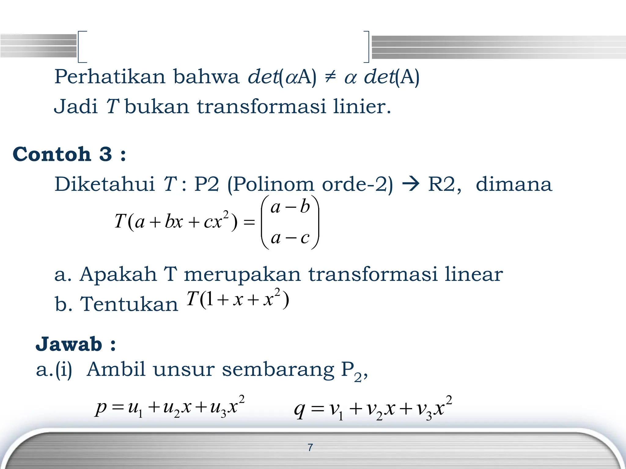 transformasi_linear.pdf tranformasi linier | PDF