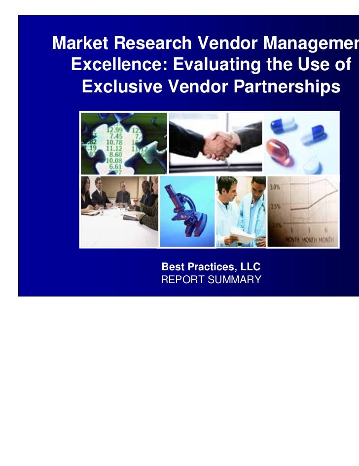 Market Research Vendor Management Excellence Report Summary