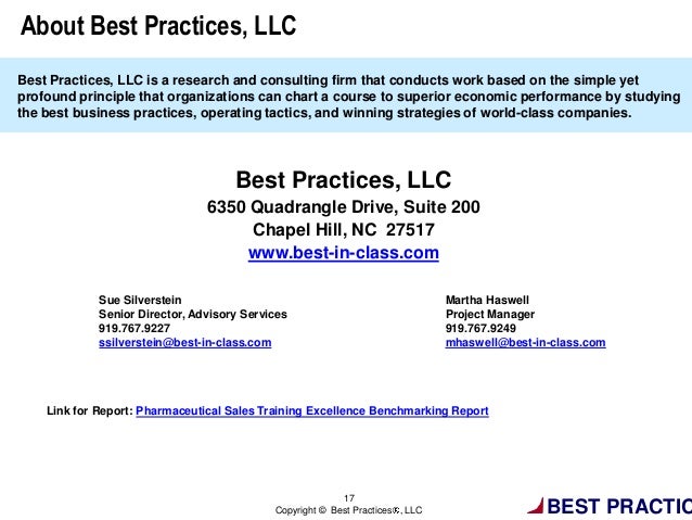 Pharmaceutical Sales Training Excellence: Tools, Processes Pharmaceutical Sales Training Excellence: Tools, Processes