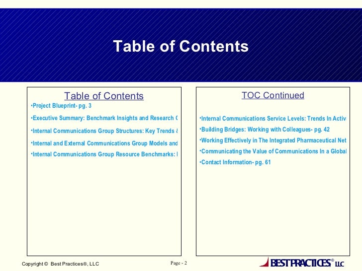 Internal Munications Report Summry