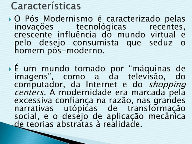 Pós-modernismo slide | PPTX