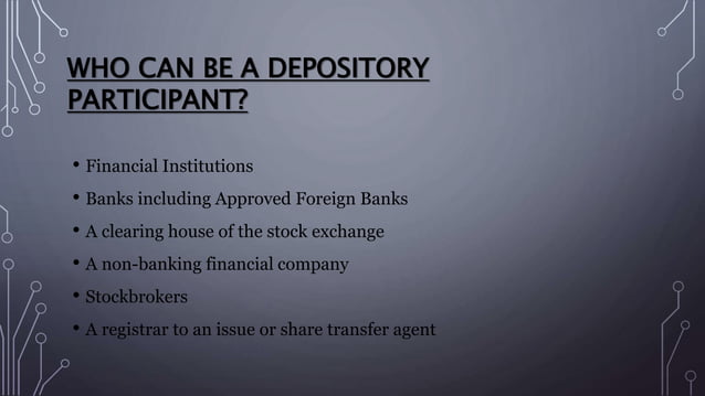 Is Sharekhan A Depository Participant Depository Participant | PPT
