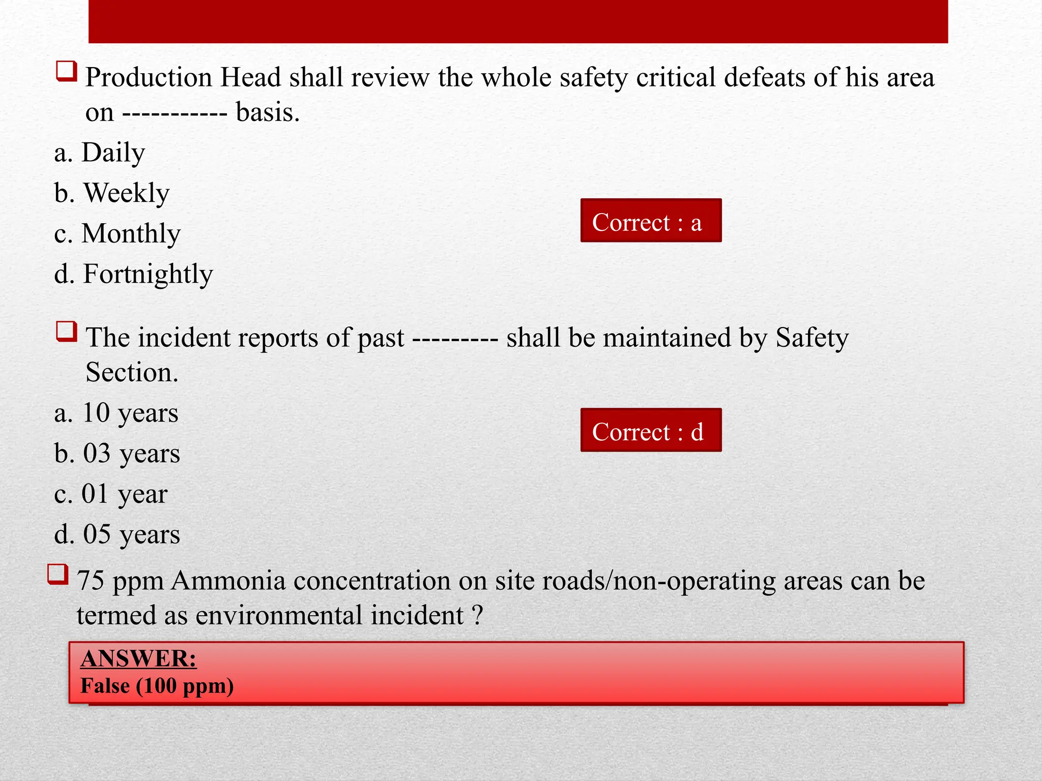 Process Trivia The DuPont Process Safety Management Quiz | PPTX
