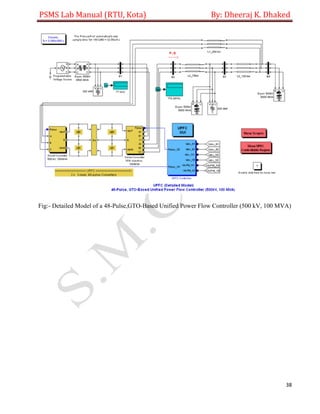 PSMS Lab Manual (RTU, Kota) By: Dheeraj K. Dhaked
38
Fig:- Detailed Model of a 48-Pulse,GTO-Based Unified Power Flow Controller (500 kV, 100 MVA)
 