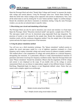 Power System Modeling and Simulation lab manual | PDF