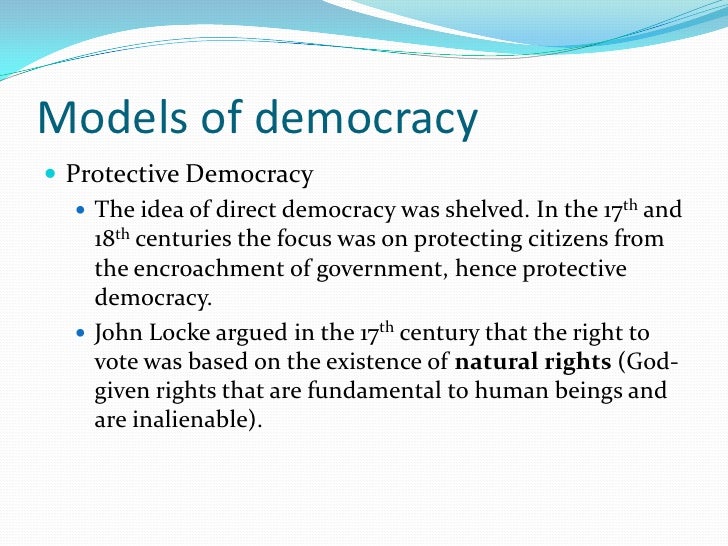 Models of democracy