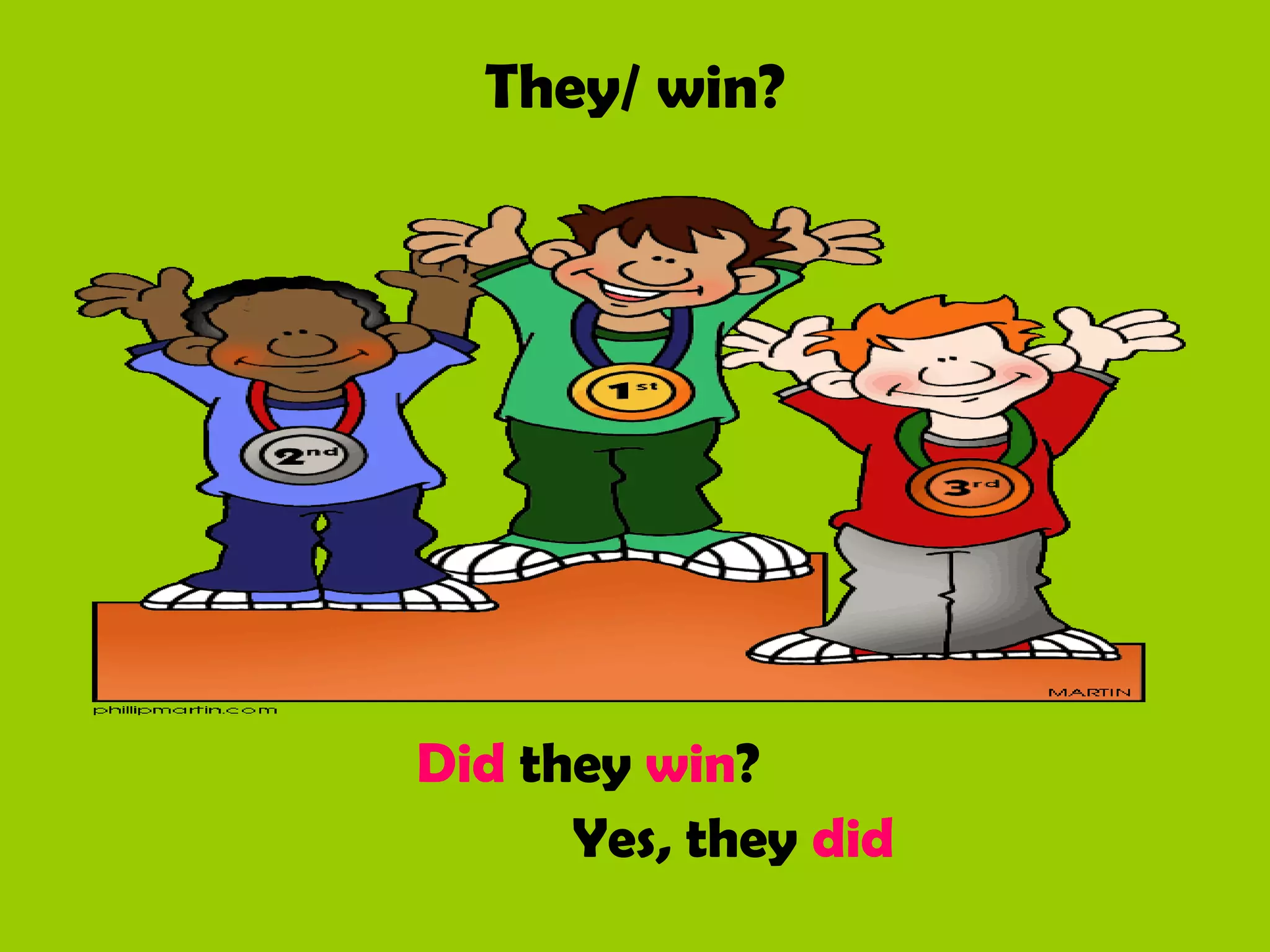 They/ win?
Did they win?
Yes, they did
 