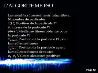 Page 12
L’ALGORITHME PSO
 