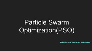 Particle swarm optimization (PSO) ppt presentation | PPTX | Computer ...