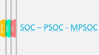 SOC
PSOC
MPSOC
SOC – PSOC - MPSOC
 