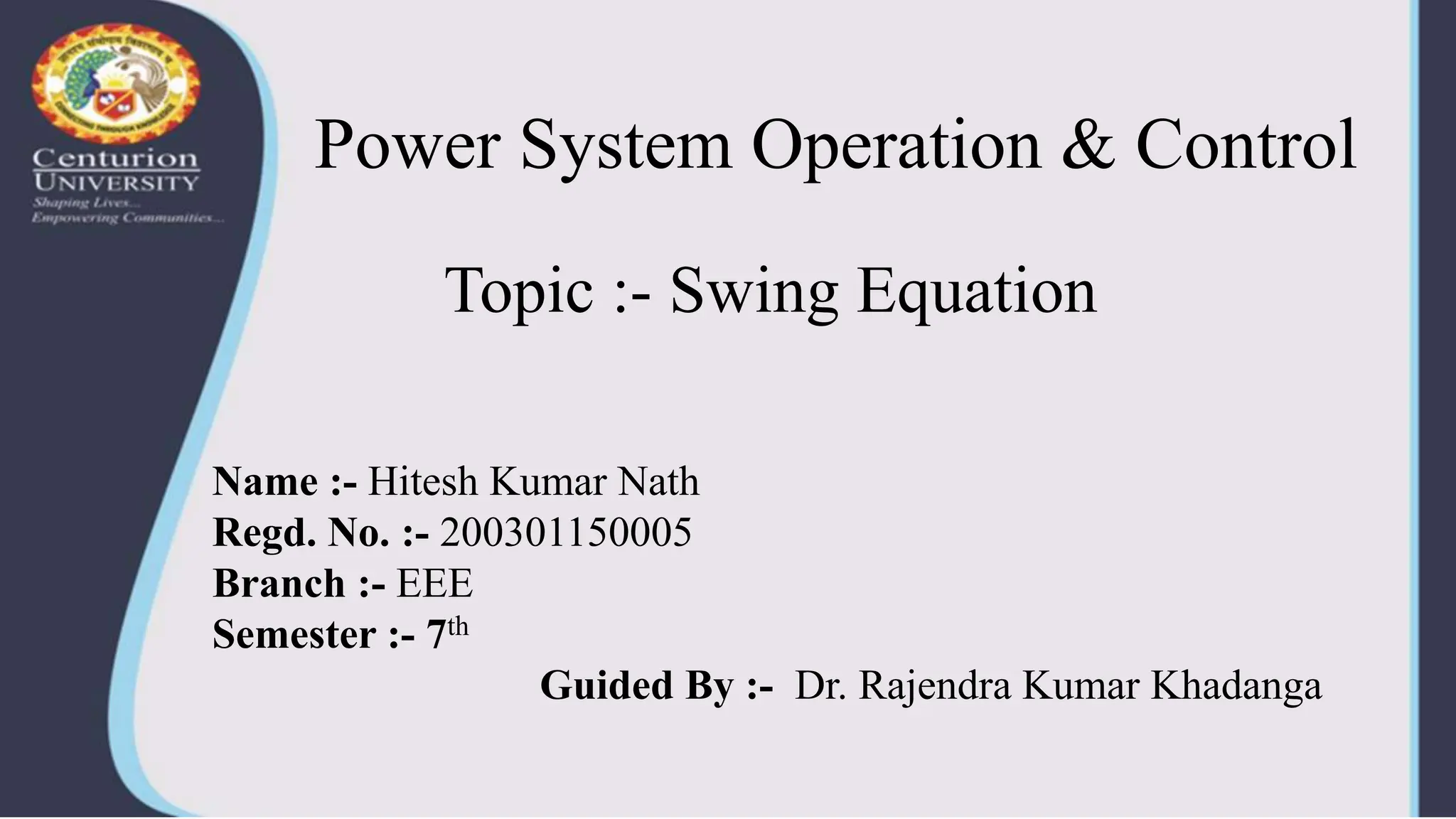 PSOC-Swing Equation.pptx
