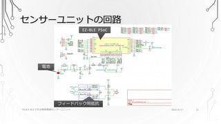 センサーユニットの回路
PSoC4 BLEで作る簡単無線センサーユニット 2016/9/17 12
EZ-BLE PSoC
フィードバック用抵抗
電池
 