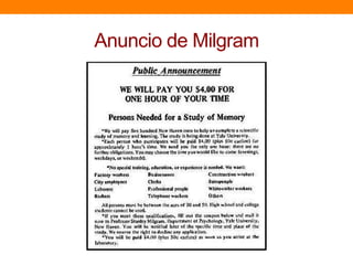 Anuncio de Milgram
 