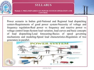 Power System Operation and Control- Module 1 | PPTX