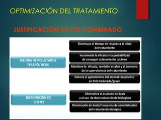 OPTIMIZACIÓN DEL TRATAMIENTO
JUSTIFICACIÓN DE TTO COMBINADO
 