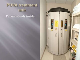 Patient stands inside
 