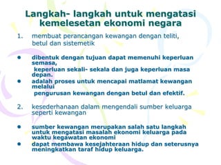 PENGARUH EKONOMI KE ATAS KELUARGA