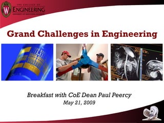 Breakfast with CoE Dean Paul Peercy May 21, 2009 Grand Challenges in Engineering 