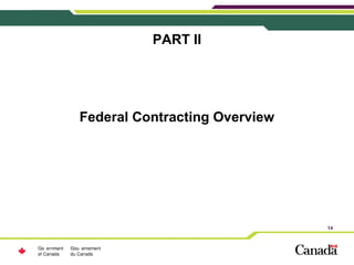 14
PART II
Federal Contracting Overview
 