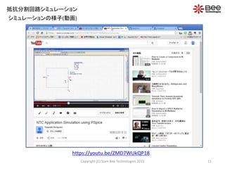 Copyright (C) Siam Bee Technologies 2015 11
抵抗分割回路シミュレーション
シミュレーションの様子(動画)
https://youtu.be/ZMD7WUkQP18
 