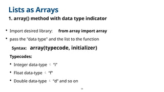 PSP Lecture 11_12 String and List as Array.pptx