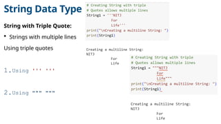 Psp String PSP Lecture 11_12 String and List as Array.pptx