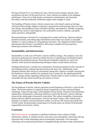 Porsche Electric Car: The Future of Luxury and Performance | PDF