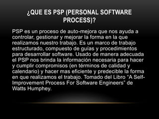 Psp (personal software process) | PPTX