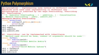Python Polymorphism
 