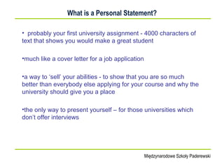 Personal Statement Tips | PPT