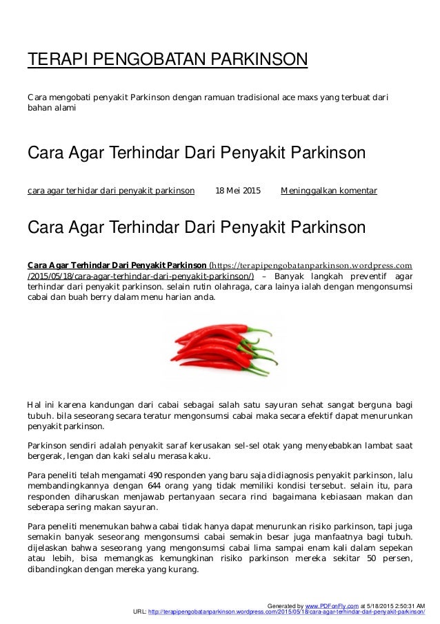  cara agar terhindar dari penyakit parkinson 